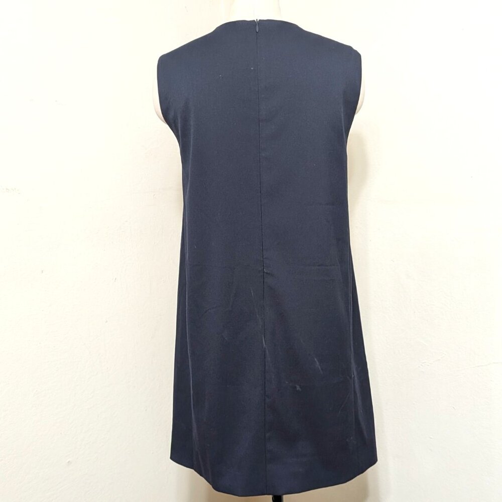 Vintage Navy Blue Shift Pocket Dress SZ L - Picture 3 of 3
